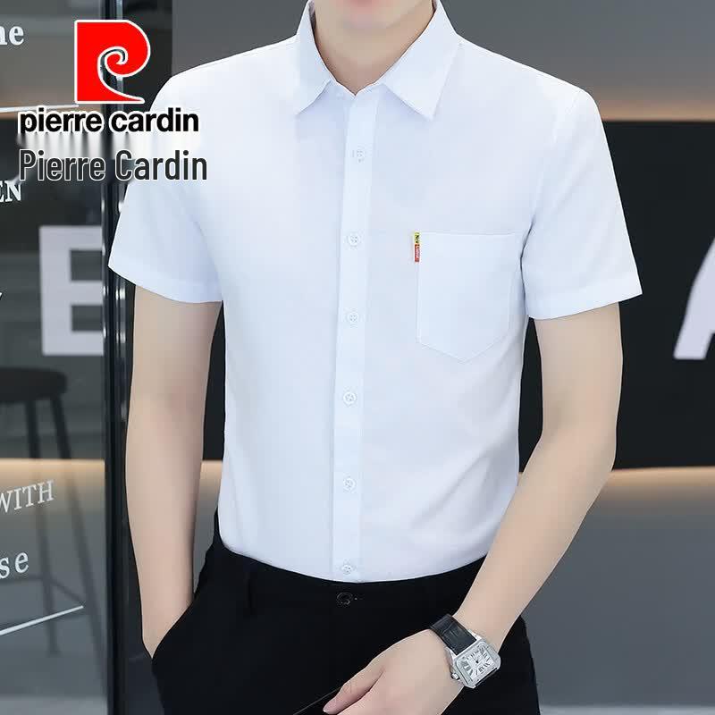Pierre Cardin Men's Summer Wrinkle-Free Short Sleeve Business Casual Shirt
