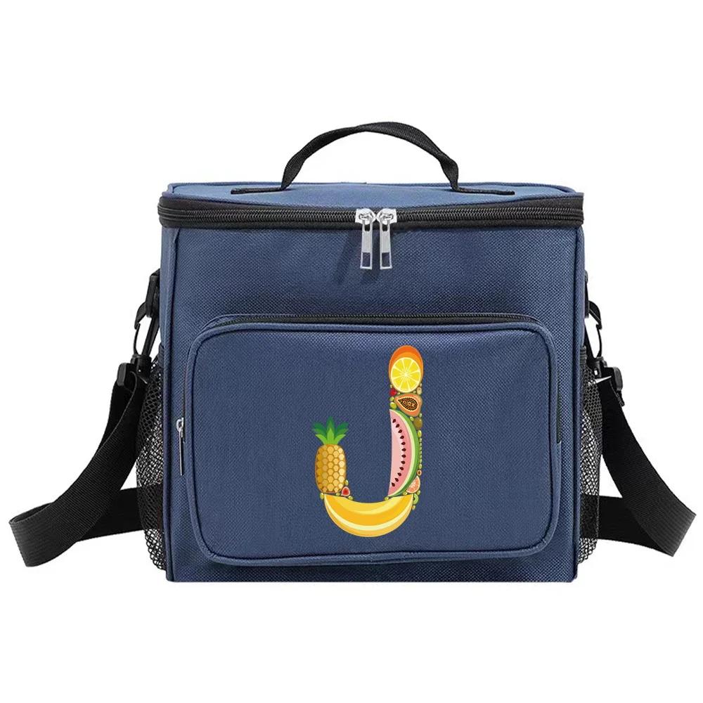 Lunch Bag Insulated Bags Cooler Box Thermal Organizer Handbag Camping Shoulder Storage Lunchbag for Men and Women Fruit Pattern