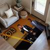 Football Player Blue Lights Carpet Perfect for Bedrooms Entryway Dining Room Hallway Antislip Carpet Decorate Offices Wedding Party Gift