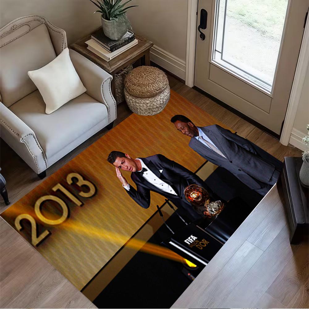 Football Player Blue Lights Carpet Perfect for Bedrooms Entryway Dining Room Hallway Antislip Carpet Decorate Offices Wedding Party Gift