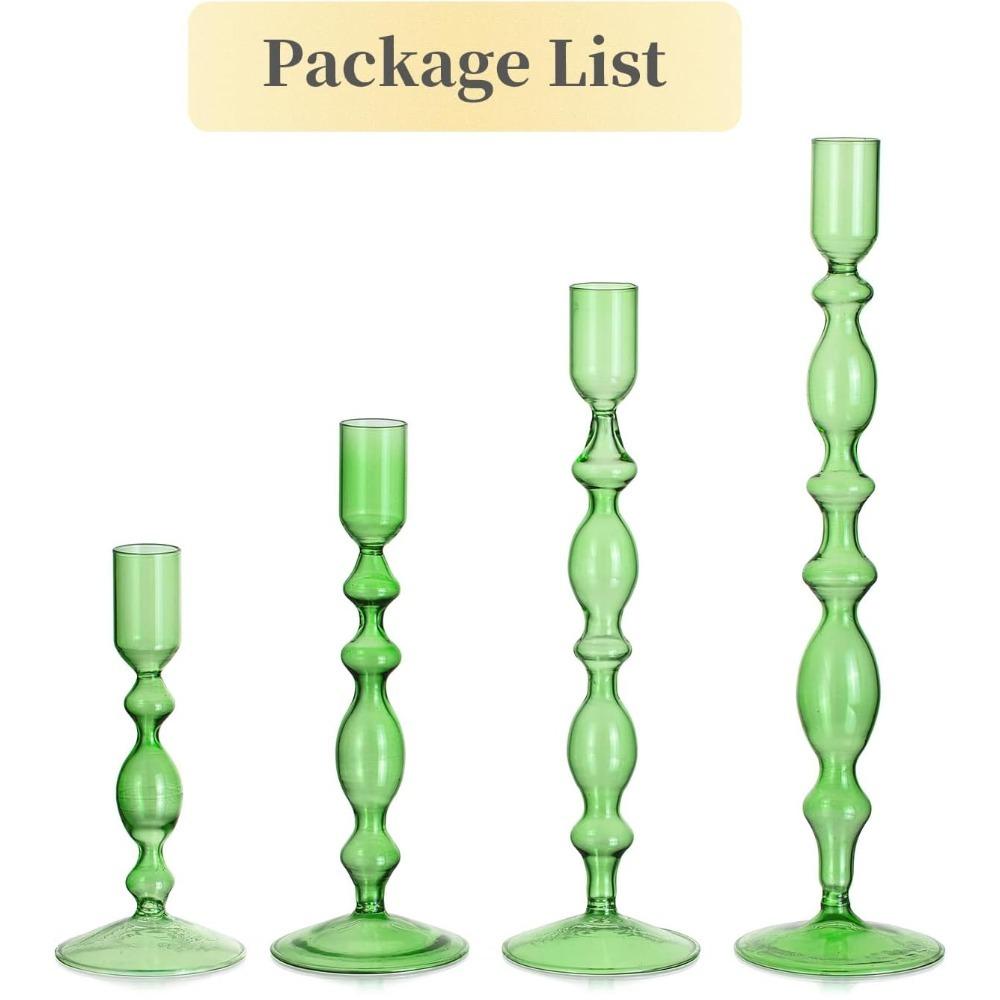 3Pcs Glass Candle Stick Holder Crystal Flower Vase Home Decoration for Table Centerpiece Wedding Party Christmas Decorations