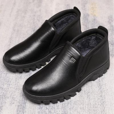 Winter Men's Shoes Men's Thickened and Velvet Men's Cotton Shoes Large Size Thick-soled Non-slip Middle-aged and Elderly Warm Cotton Shoes Men