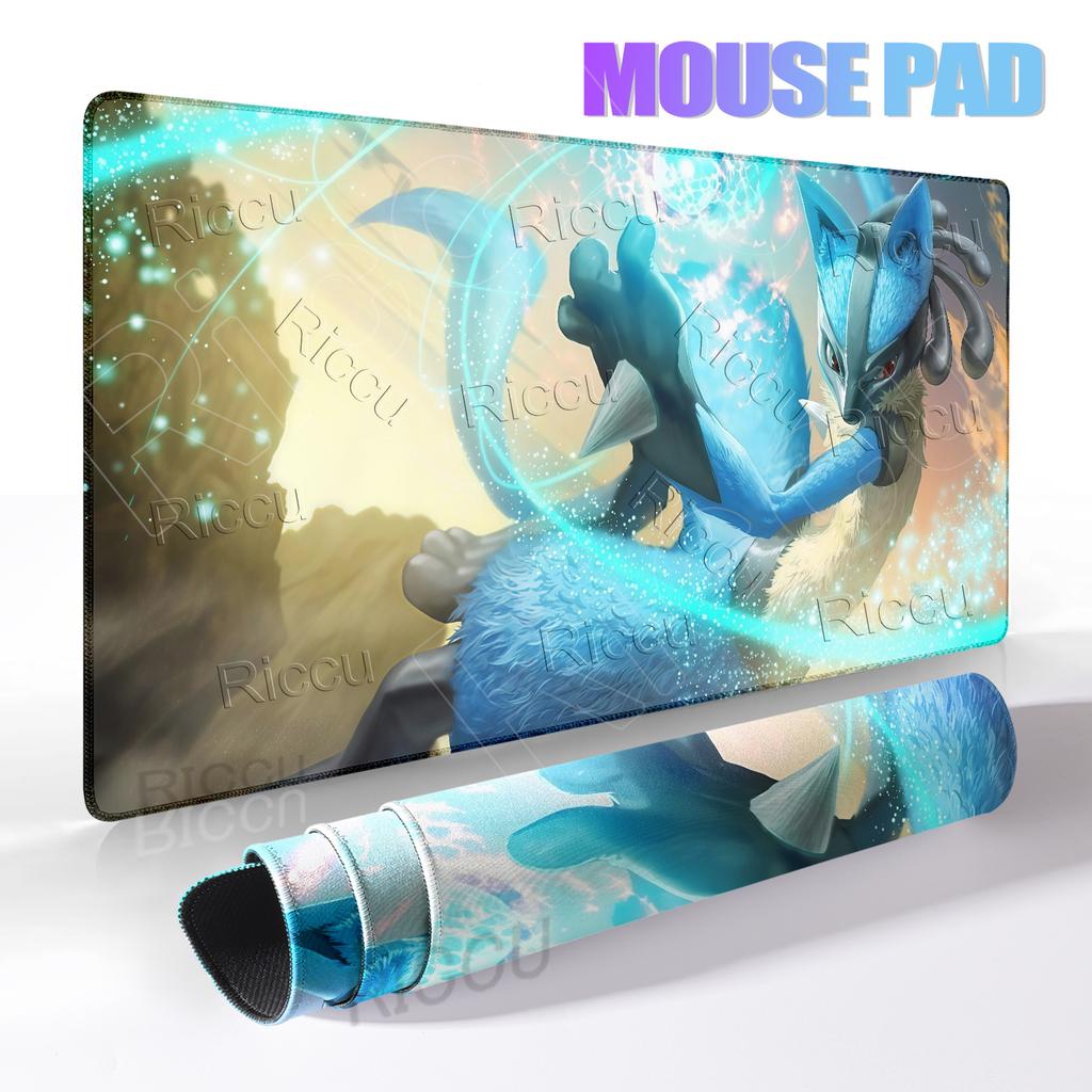 Pokemon Lucario Style Mouse Pad Non-slip Rubber Gaming Laptop Game XXL Keyboard Table Mat Cabinet Large Mousepad Lockedge Carpet