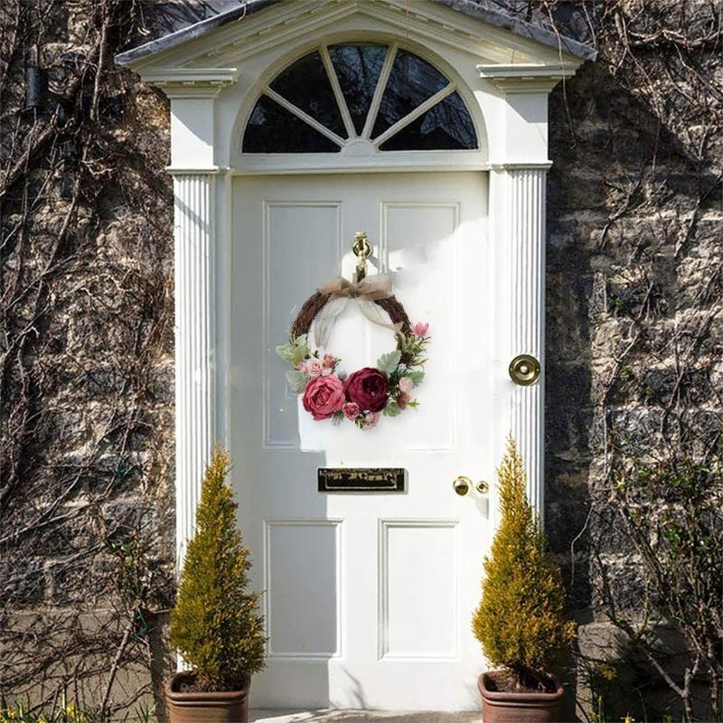 Vine Wreath 10.24Inch Spring Wreath for Front Door Hallway Garden Farmhouses X3UC