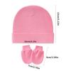 3 Set Baby Bonnet Hat Feature Foldable Cuff with Mittens Cotton Fabric Gentle On Skin Multiple Color Available