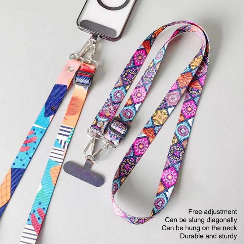 Universal Adjustable Mobile Phone Lanyard Crossbody Neck Strap Hanging Cord Anti Loss Rope With Gasket For All Phone Case Key