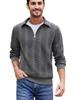 Men’s Fashionable Jacquard Knit Hoodie - European Size, Spring/Autumn Lapel Design, Casual Long Sleeve Outerwear