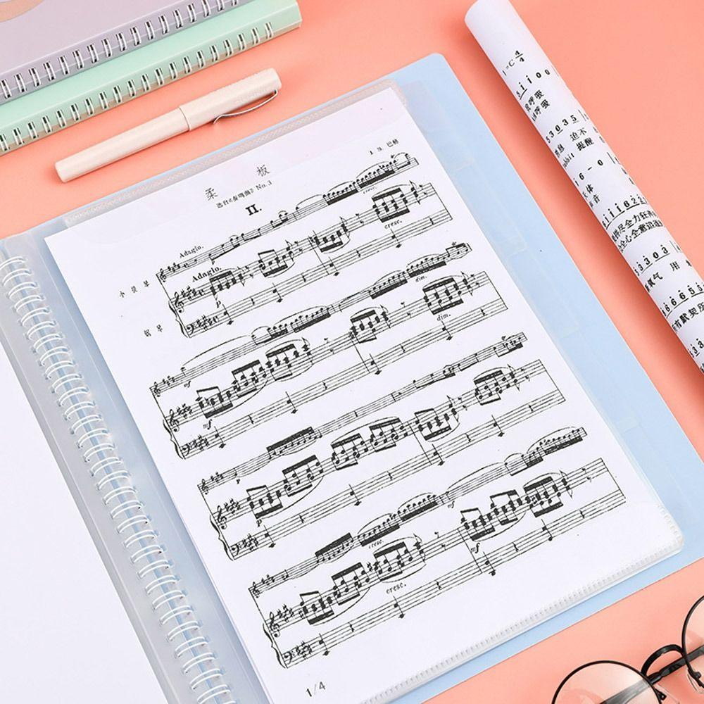 Flexible Music Score Folder 20Pages Music Clip Folder High-quality Stave Storage Holder