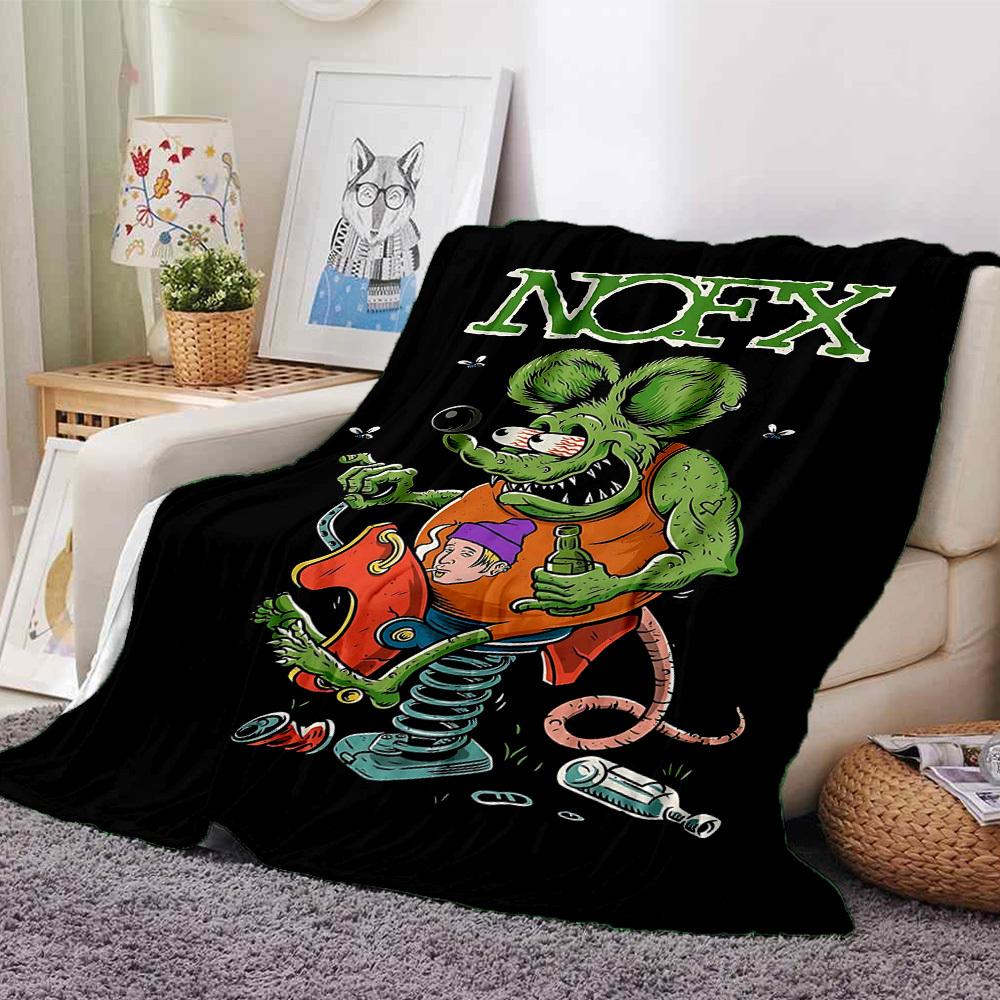 

1pc NOFX Throw Blanket - Soft Flannel, Cozy All-Season Polyester Perfect for Home, Office, Bedroom 1087 80cmx120cm(31inx47in)