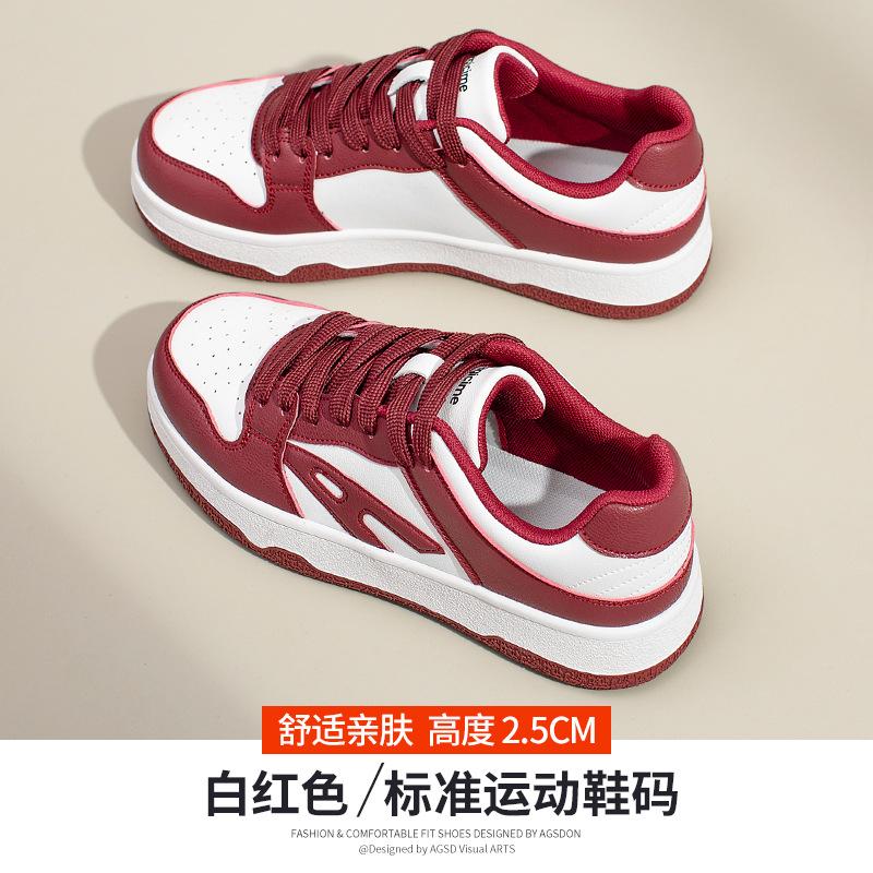 Board Shoes Women's New Spring American High Street Red Casual Sports Shoes Platform White Shoes
