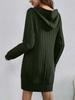 2025 Autumn/Winter Knit Hooded Ribbed Pocket Long Sleeve Dress for Women