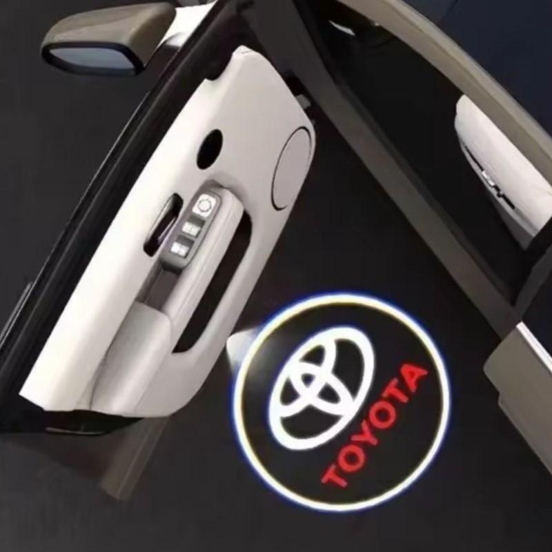 2Pcs LED Car Door Logo Projector Lamps Welcome Light For Toyota Corolla Yaris Aygo Prius RAV4 Crown CHR Camry Auris Verso