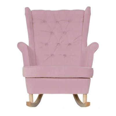 Gaja Wing Chair, Scandinavian Rocking Chair,, Pink, Rocking Chair On Runners