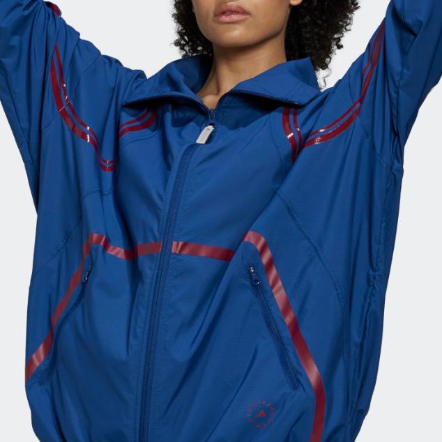 Adidas Stella McCartney Series Solid Color Slim Sports Jacket Daily Casual Outerwear Women Royal-Blue HI6131