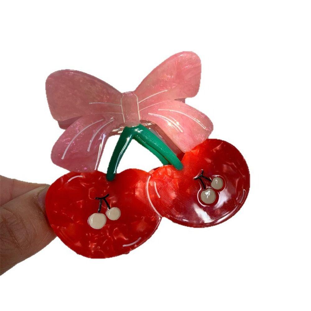 Korean Style Cherry Hair Claw Cute Geometry Shark Clip Lovely Fruit Gripper  Daily