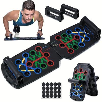 Taşınabilir Çok Fonksiyonlu Şınav Tahtası Seti Saplı Katlanabilir Fitness Ekipmanı Göğüs Karın Kol ve Sırt Eğitimi için