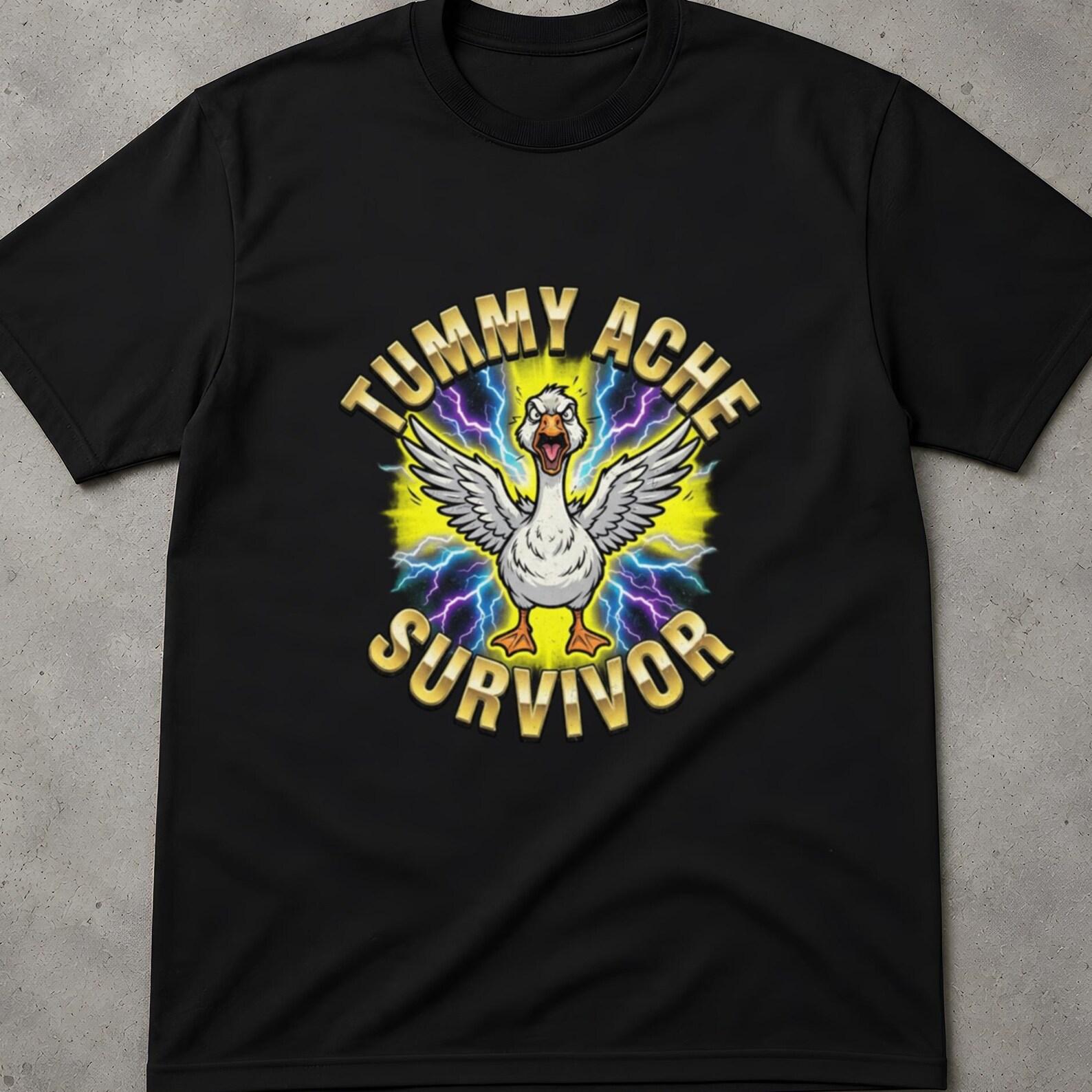 Survivor Meme Tshirt, Survivor Shirts, Funny Shirt, Tummy Ache Shirt, Tummy Ache Survivor T Shirt, Tummy Ache Survivor Raccoon, Gift For Him 2XL