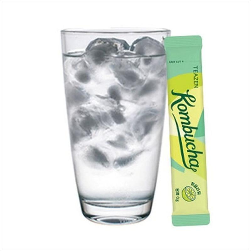 Teazen Chá Kombucha Mandarina Verde Lima 30 Sticks / Baixo em Calorias, Zero Açúcar, Prebióticos