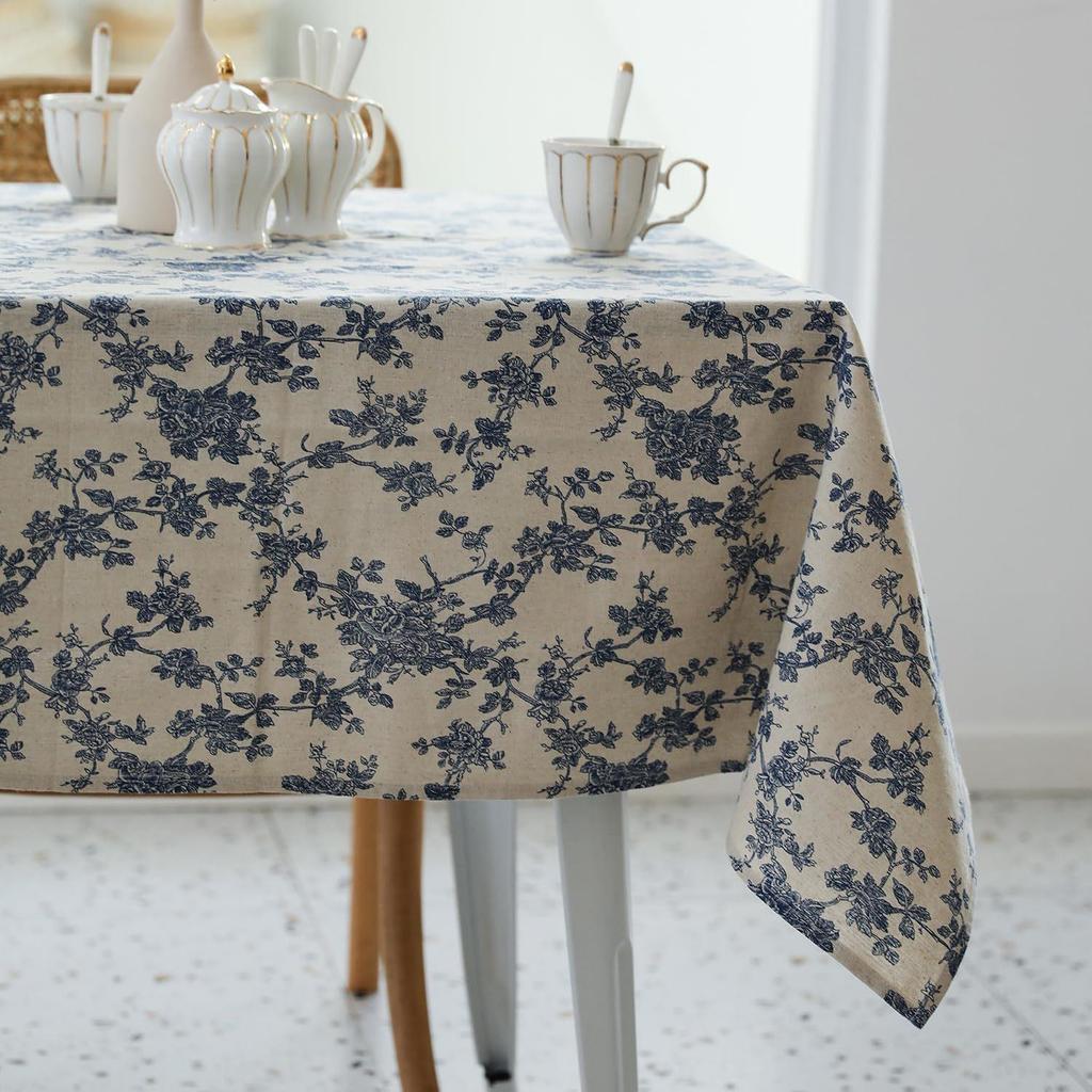 Vintage Rectangle Tablecloth Party Tabletop Decor Wedding Table Cloth Washable Farmhouse Home Luxury Picnic Table Decoration
