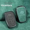 Suede Button Key Cover for Toyota Highlander, Corolla, C-HR, Levin, Asia Lion, RAV4