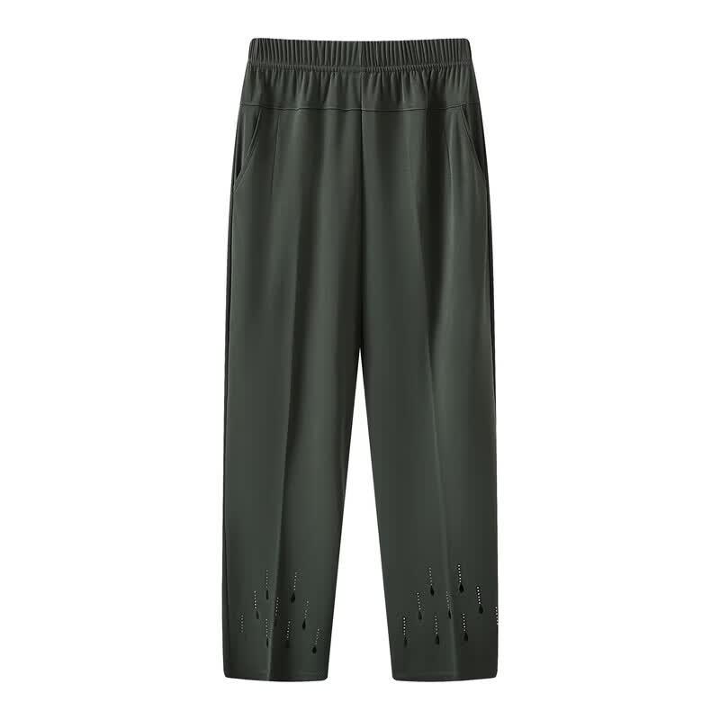Women's Loose Fit Summer Ice Silk Capri Pants