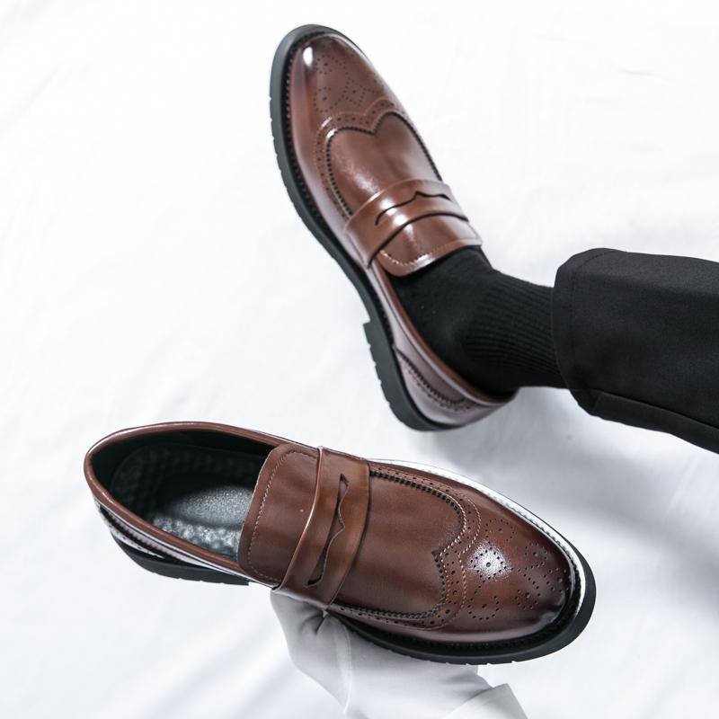 Men Loafers Street Style Brogue Classic Shoes Formal Business Wedding Dress Prom Blazers Tuxedo Party Shoes Large Size