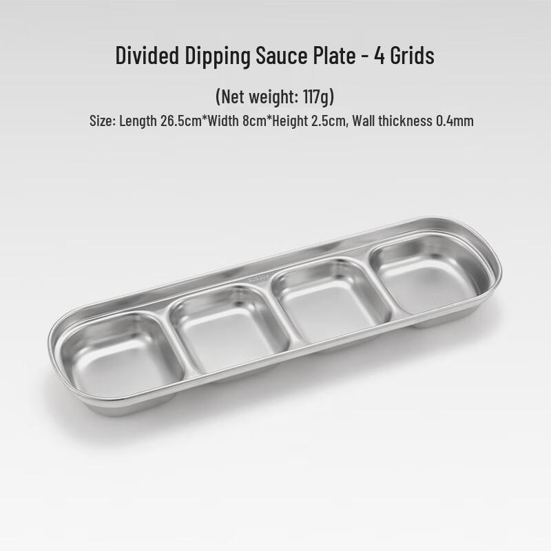 OEING Outdoor 304 Stainless Steel Compartment Sauce Dishes