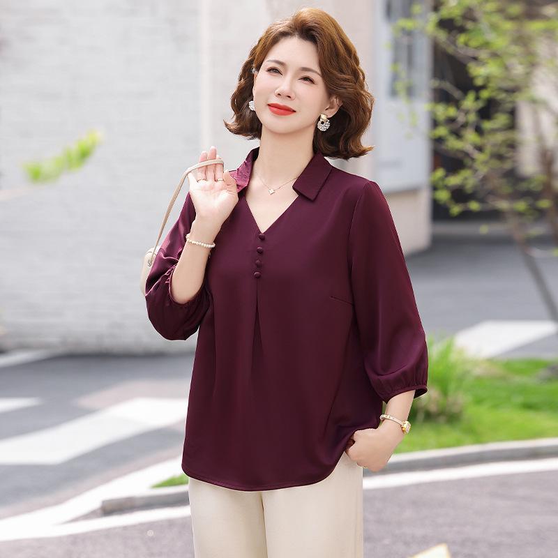 

Summer Loose Fit Seven-Sleeve Top for Moms (Ages 40-50) 4XL