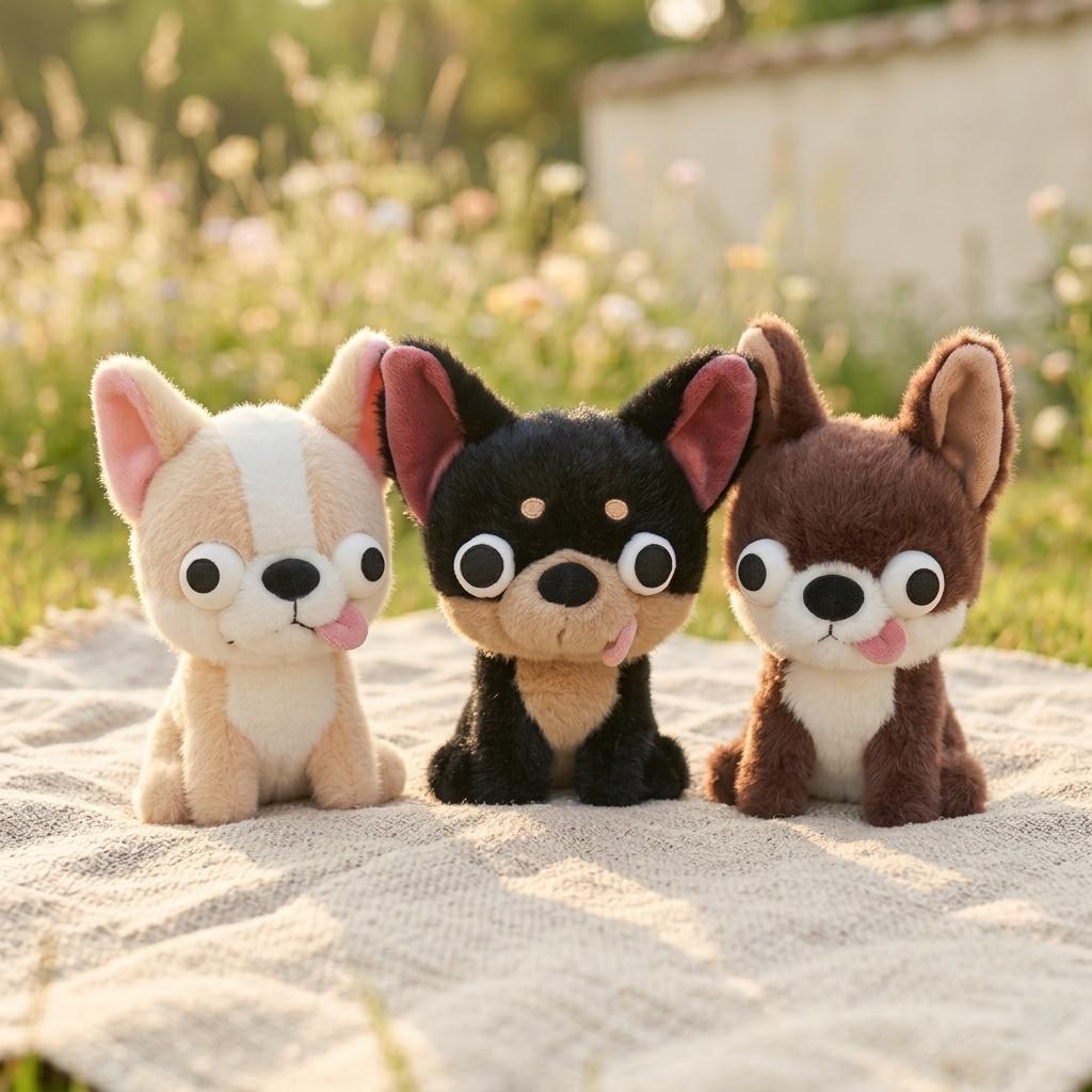 Chihuahua Plush  Toys Simulated Puppy Stuffed Doll Desktop Toy Kawaii Room Decor Toys Hobbies Collection Birthday Gifts