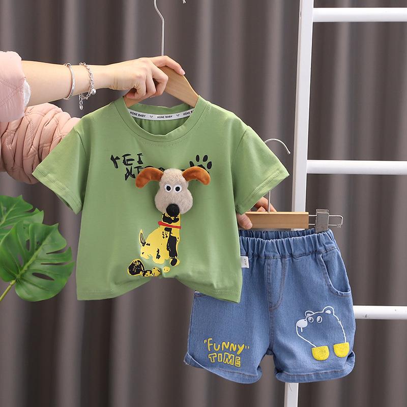 Kids Clothes Summer Children Boy Girls Cartoon T Shirt Shorts 2Pcs/sets Baby Toddler Clothing Infant Sportswear