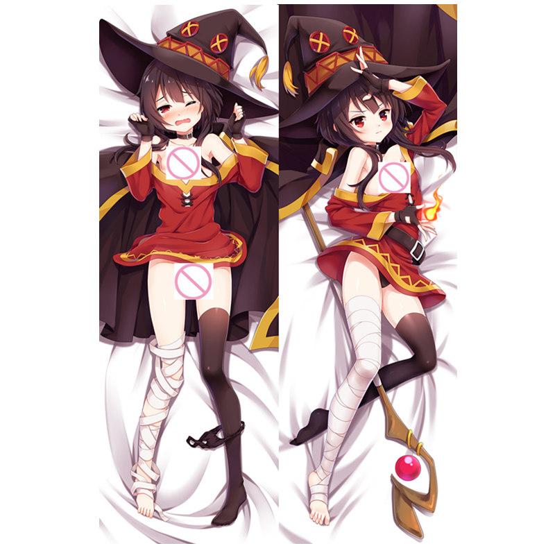 

Чехол для подушки аниме Kono Subarashii Sekai Ni Shukufuku, чехол для дакимакура, 3D, двухстороннее постельное белье, обнимающее тело для взрослых, наволочка 34x100cm Peach Skin прозрачный