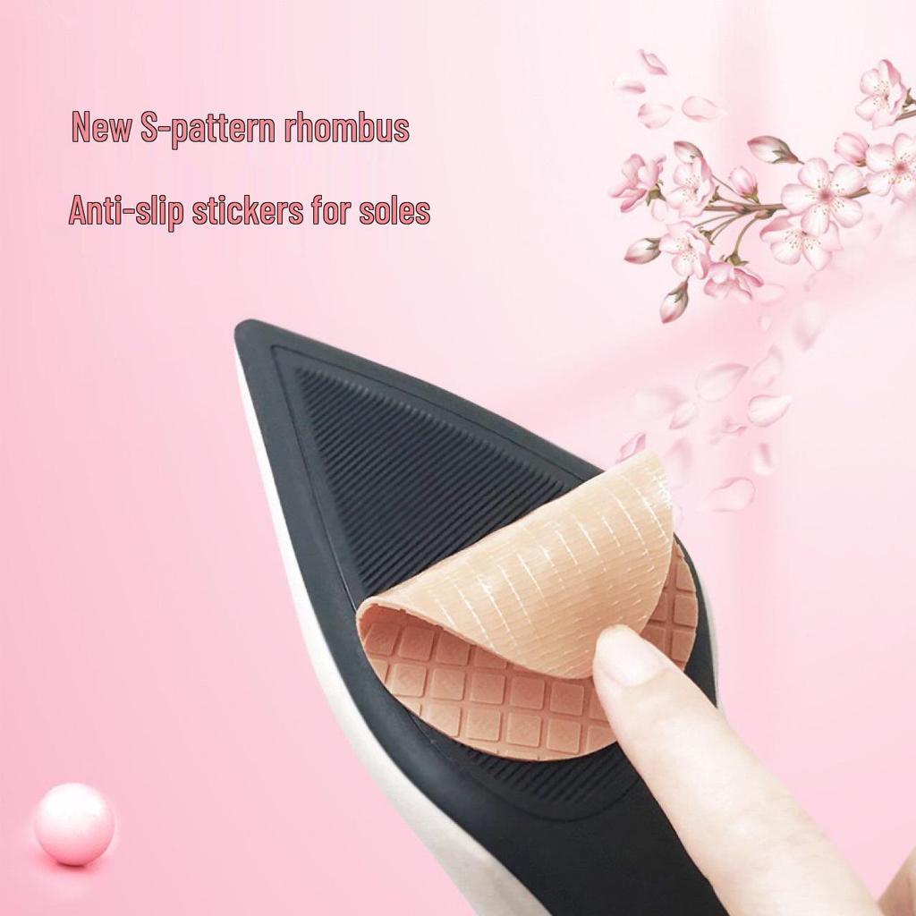 Rhombus Sole Anti-Slip Sticker for High Heels: Forefoot Protection & Durable Rubber for Wear Resistance