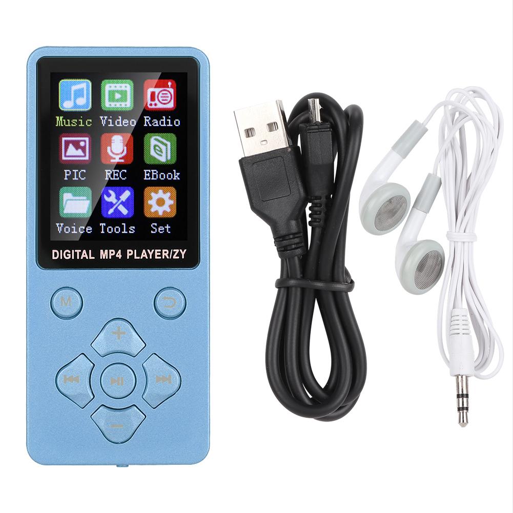 T1 Music MP3 MP4 Player Bluetooth Support 32G Memory Card Crossshaped Buttons Blue