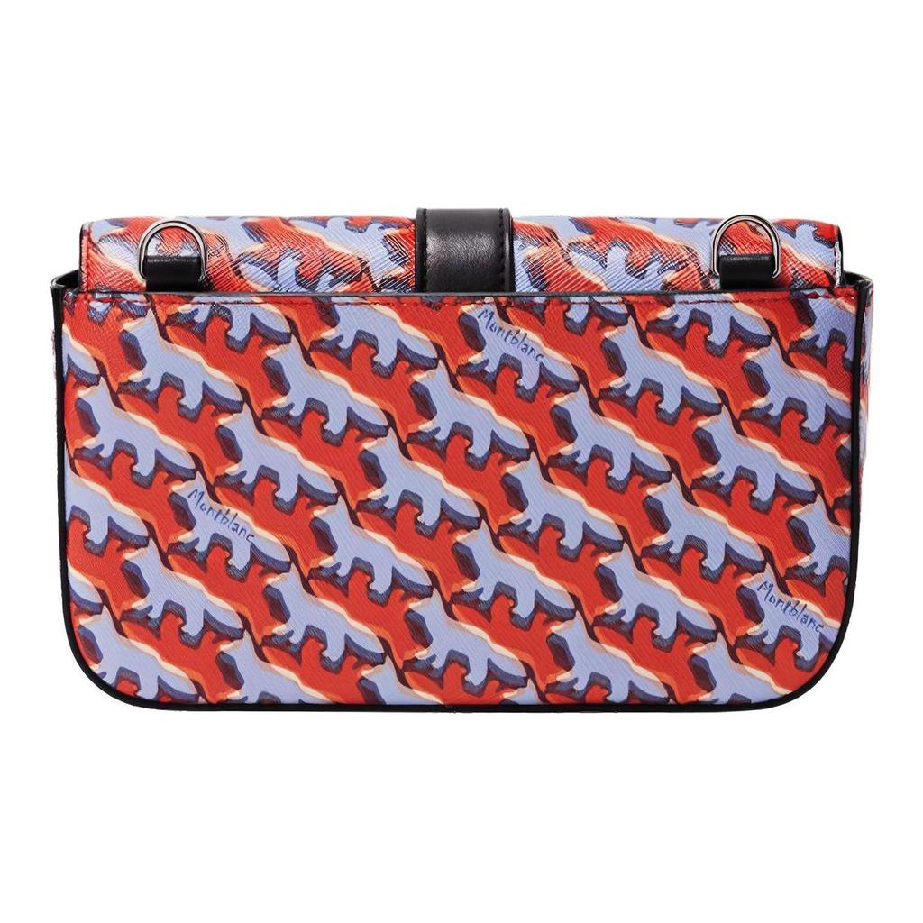 Montblanc X Maison Kitsuné Collaboration Casual Logo Leather Clutch Crossbody Bag Men Bags Orange 129017