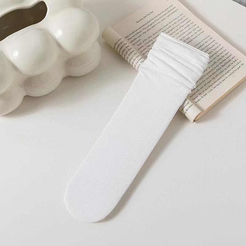 Damen Dünne Frühling und Sommer Einfarbig Einfach Alles Passt Eis-Seide In Der Röhre Frotteesocken