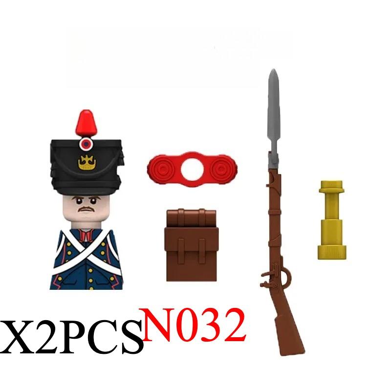 Medieval Napoleonic War Soldiers Figures Military MOC Building Block Knights British French Fusilier Rifles Weapon Kids Toy B08