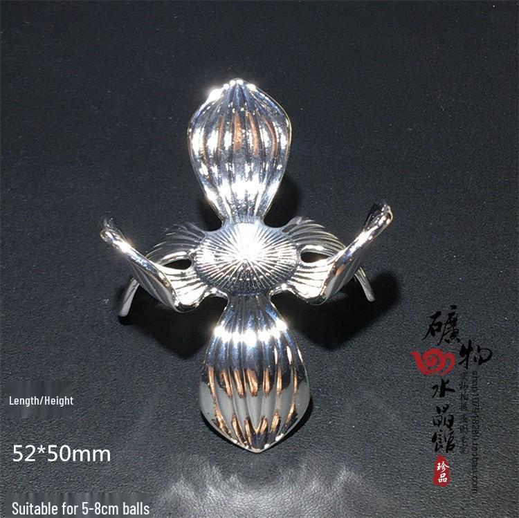 Wooden & Metal Mineral Crystal Ball Display Stand