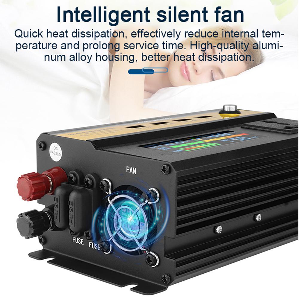 6000W Car Power Inverter LED Digital Modified Sinewave Inverter 12V To 220V Converter with AC