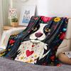 Border Collie Print Flannel Blanket, High quality Comfortable for All Seasons, Home Decor, Warmth and Comfort, Perfect for Christmas Gifts