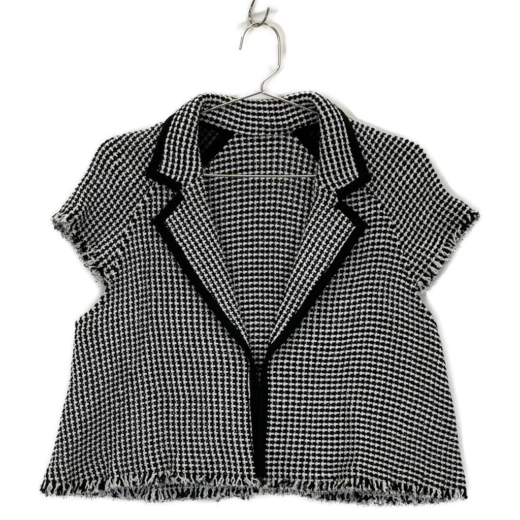 TAE ASHIDA Black X White Tweed Jacket TJ0609 Jacket 13 blackUsed