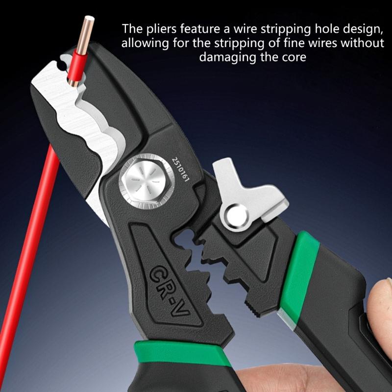 Heavy Duty 8Inch Wire Stripper And Cable Cutter With Precise Adjustment For Professional Electrical Work