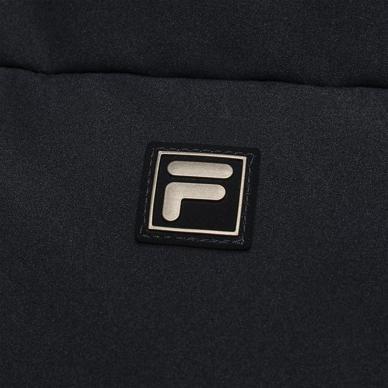Men's FILA ESSENTIAL Down Jackets Men's Jet Black Hooded (Non-detachable) Moderate Straight Fit