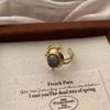 Vintage Multi-Layer Design Ring Light Luxury Niche Design Opening Adjustable Oval Statement Ring Finger Ring