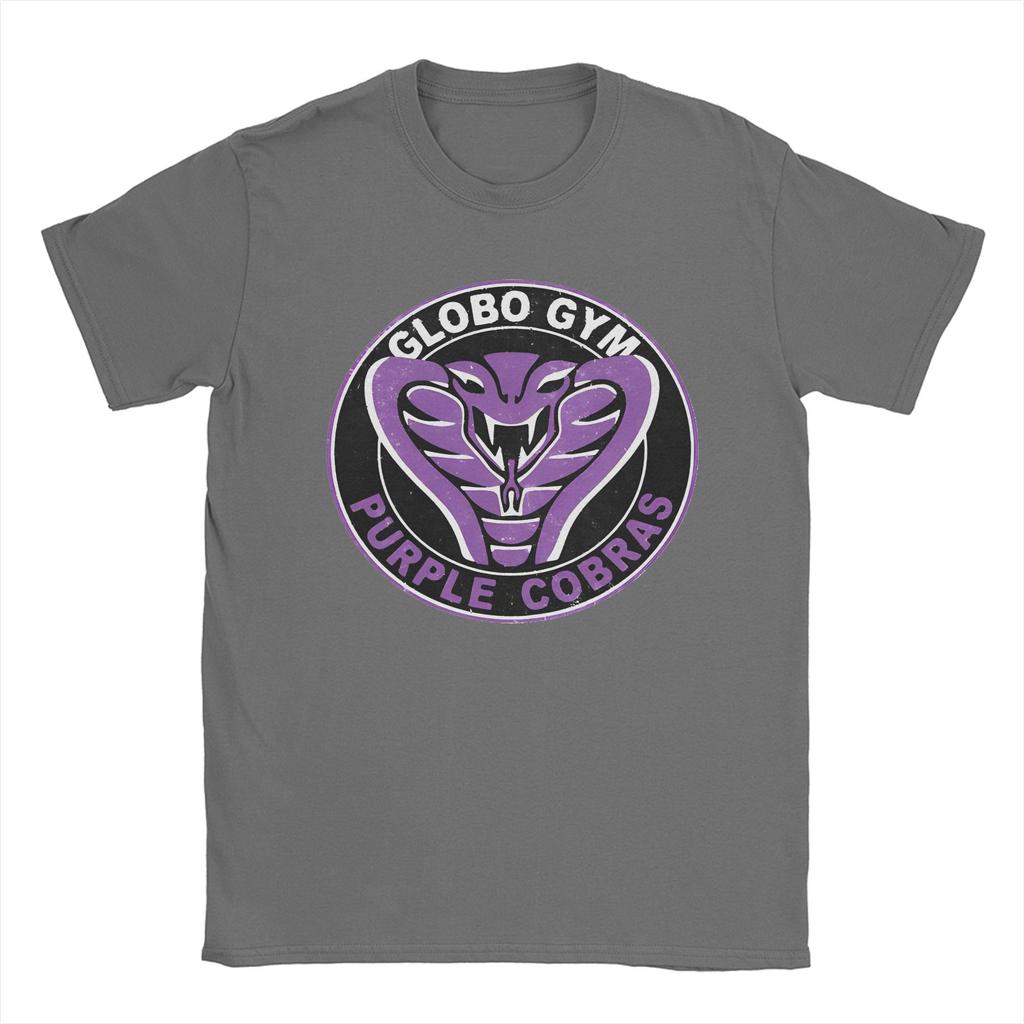 Funny Globo Gym Purple Cobras Vintage Logo T-Shirts for Men O Neck Cotton T Shirts Dodgeball Movie Short Sleeve Tee New Merch