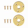2PCS Metal Output Jack Cover Round Chrome Metal Curved Bottom Jack Plate  For Guitar Bass