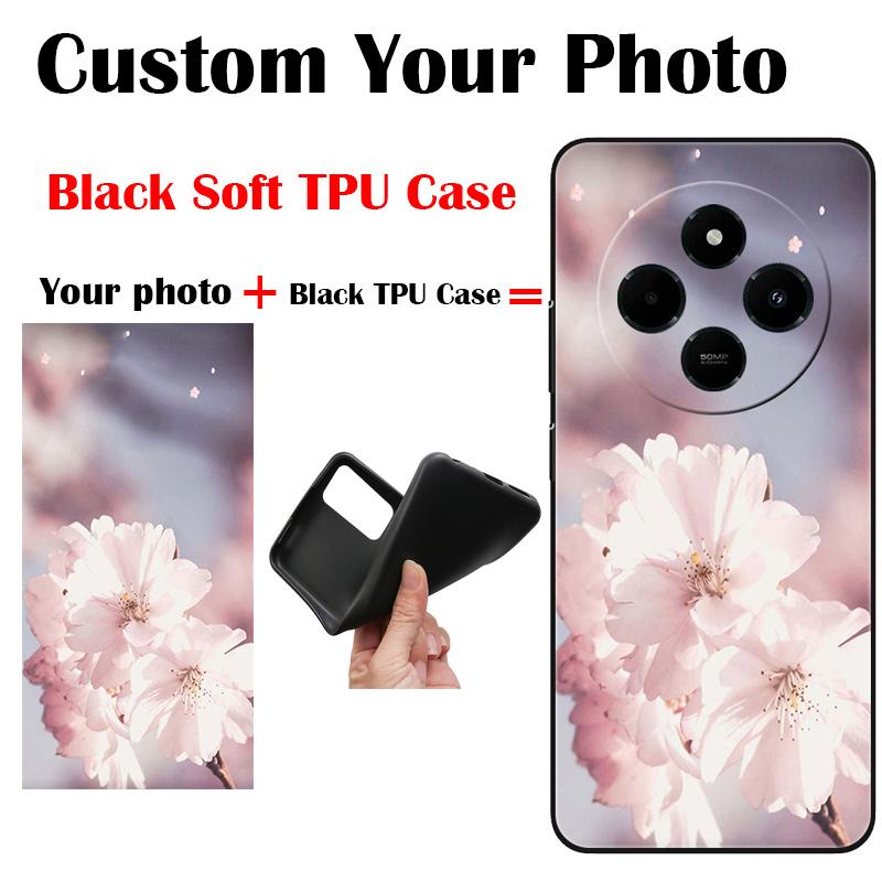 

Customized Phone Case DIY Cover for Xiaomi Redmi 14C 13 13C A3 A3x Custom TPU Silicone Soft Covers Redmi 14C чёрный