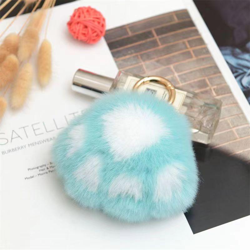 1 Piece Cat Paw Plush Pendant Bag Ornaments Cute Little Paw Car Key Chain Bag Pendant Keyrings Birthday Gift