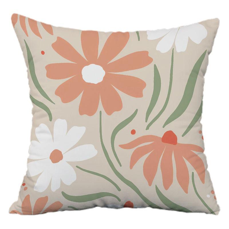 Simple Flower Pattern Pillowcase Dormitory Decoration Office Living Room Sofa Home Pillowcase