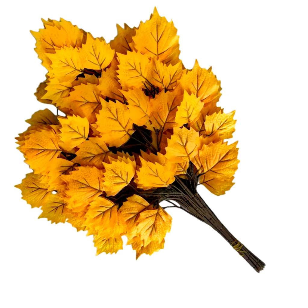 12pcs Artificial Maple Leaf Branch Waterproof Greenery Plants Foliage for Landscape Tree Making Home Decoration Outdoor Project