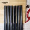 FU CHENG HANG Wooden Chopsticks with Golden 'Fu' Design (10 Pairs)